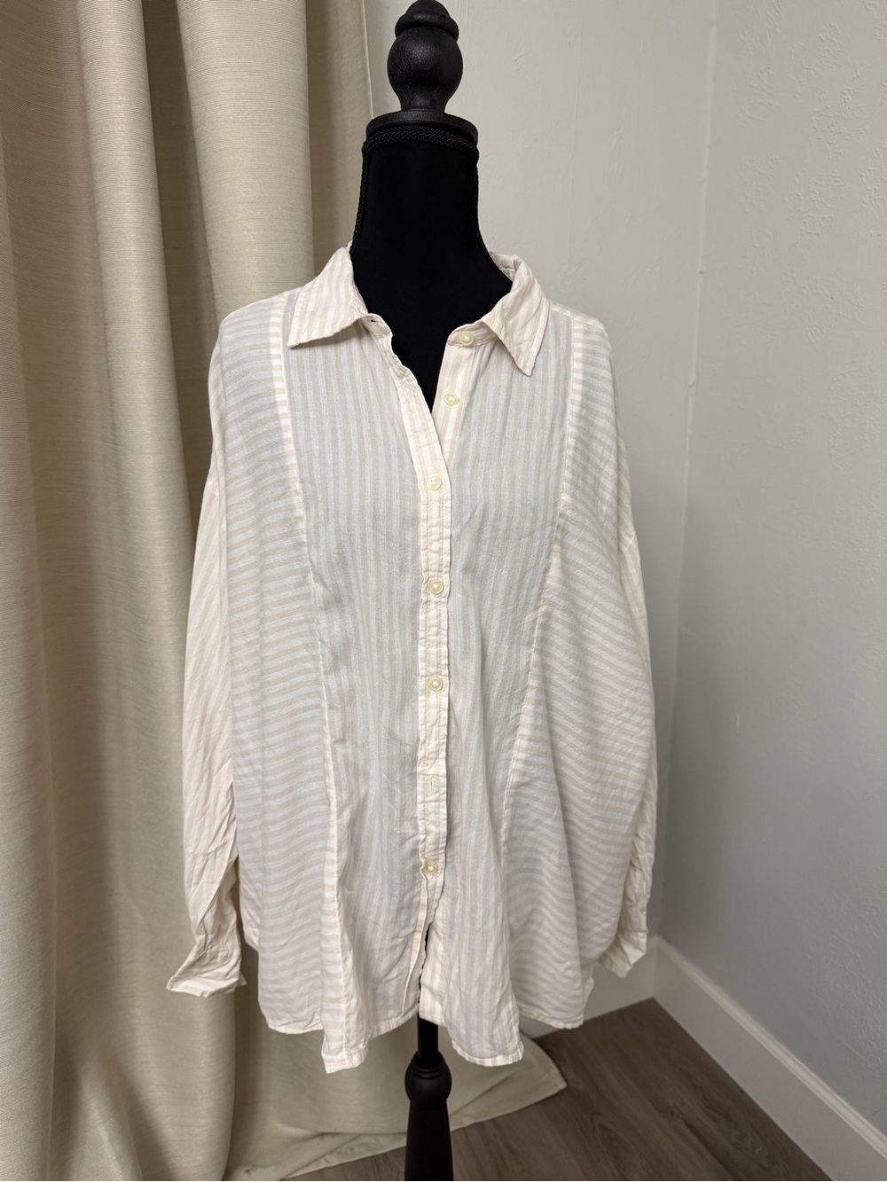 Elizabeth and James Ivory Striped Button-Down Shirt